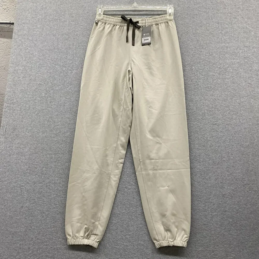 NWT FIGS Classic Reversible Milot Scrub Pants XS Khaki Tan Jogger Medical Mens